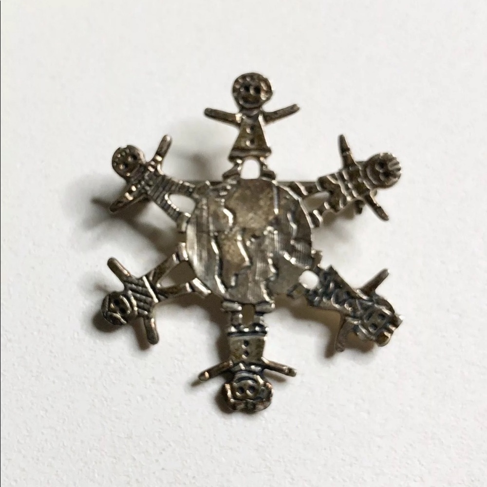 Sterling Silver Children Around The World Brooch